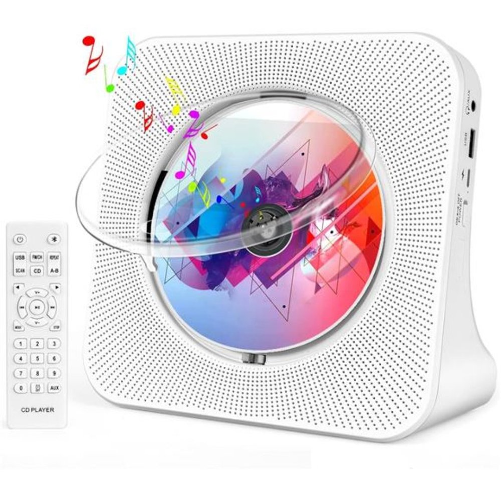 Desktop CD Player with Speakers,Home Bluetooth CD Player with Hi-Fi Stereo Sound